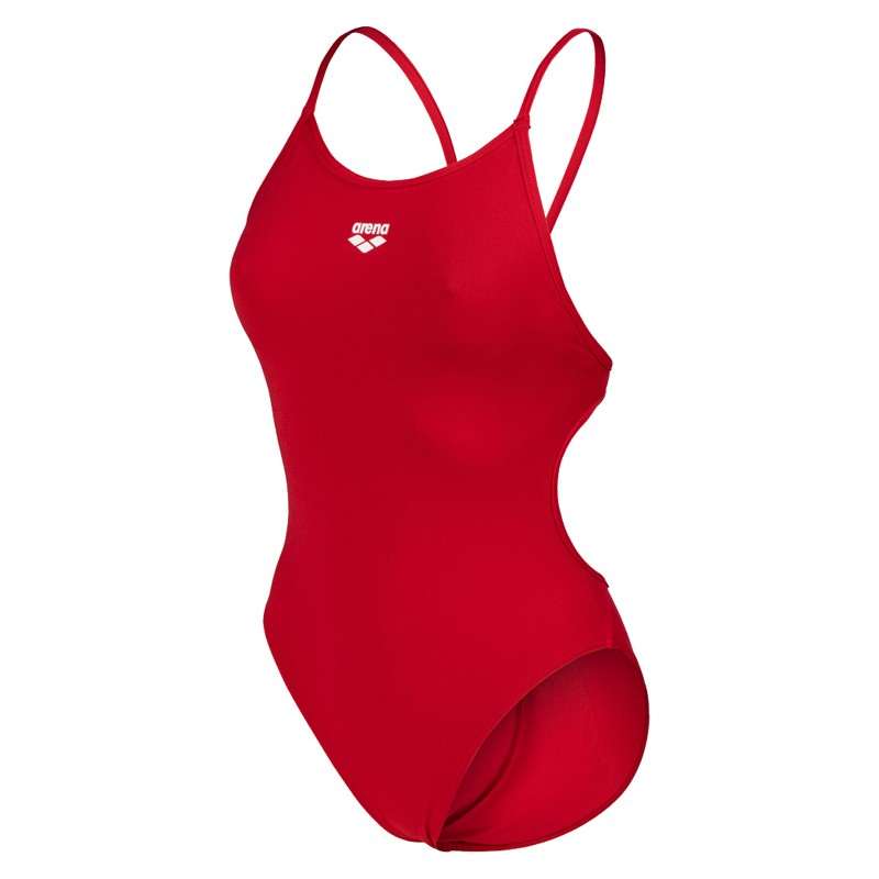 W SWIMSUIT LACE BACK SOLID - Rouge couleurs