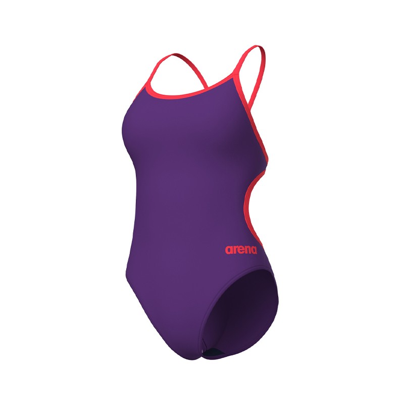 W SWIMSUIT LACE BACK SOLID violet Color