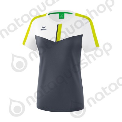 T-SHIRT SQUAD - FEMME white/slate grey/bio lime