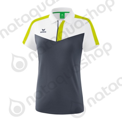 POLO SQUAD - FEMME white/slate grey/bio lime