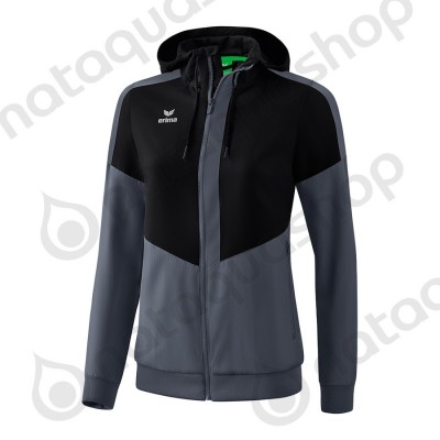 VESTE A CAPUCHE TRACKTOP SQUAD - FEMME black/slate grey