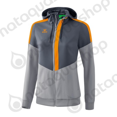 VESTE A CAPUCHE TRACKTOP SQUAD - LADIES slate grey/monument grey/new orange