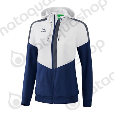 VESTE A CAPUCHE TRACKTOP SQUAD - FEMME white/new navy/slate grey