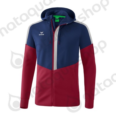 VESTE D'ENTRAINEMENT A CAPUCHE SQUAD - ADULT new navy/bordeaux/silver grey