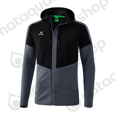 VESTE D'ENTRAINEMENT A CAPUCHE SQUAD - ADULT black/slate grey