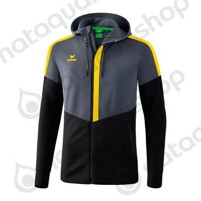 VESTE D'ENTRAINEMENT A CAPUCHE SQUAD - ADULT slate grey/black/yellow