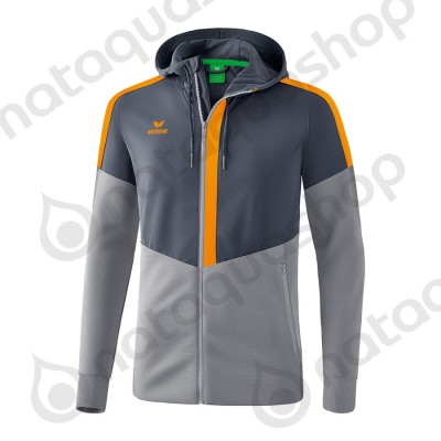 VESTE D'ENTRAINEMENT A CAPUCHE SQUAD - ADULT slate grey/monument grey/new orange