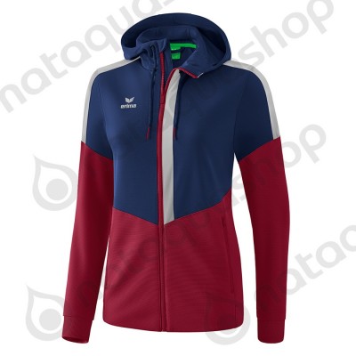 VESTE D'ENTRAINEMENT A CAPUCHE SQUAD - FEMME new navy/bordeaux/silver grey