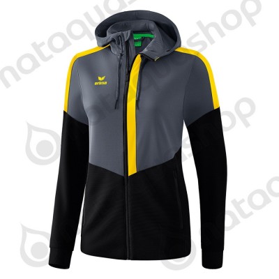 VESTE D'ENTRAINEMENT A CAPUCHE SQUAD - LADIES slate grey/black/yellow