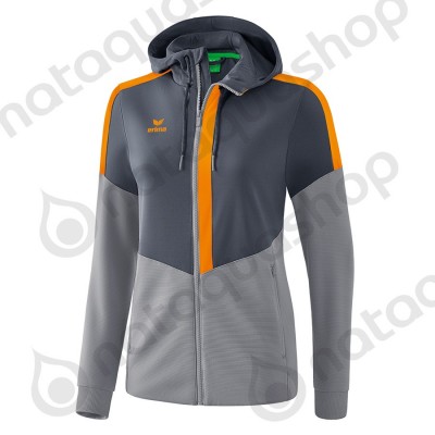 VESTE D'ENTRAINEMENT A CAPUCHE SQUAD - LADIES slate grey/monument grey/new orange