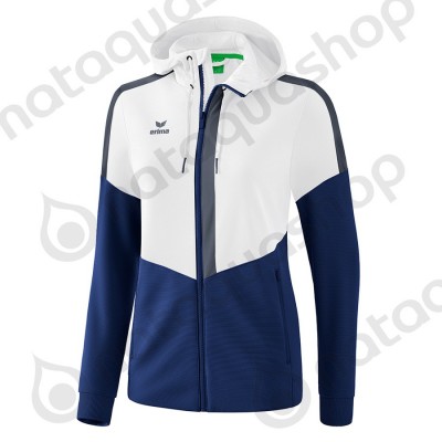 VESTE D'ENTRAINEMENT A CAPUCHE SQUAD - LADIES white/new navy/slate grey