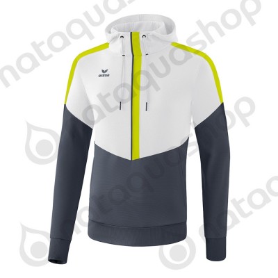 SWEAT A CAPUCHE SQUAD - ADULTE white/slate grey/bio lime