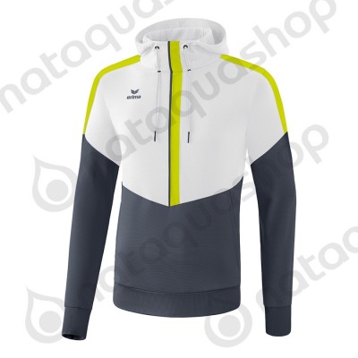 SWEAT A CAPUCHE SQUAD - ADULTE blanc/slate grey/bio lime