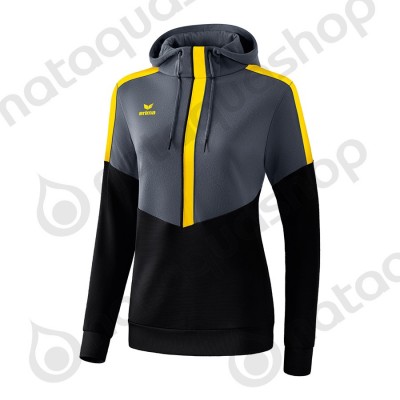 SWEAT A CAPUCHE SQUAD - LADIES slate grey/black/yellow