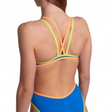 ONE DOUBLE CROSS BACK ONE PIECE Blue - photo 3