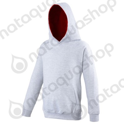 Sweat-shirt à capuche Enfant - JH03J Gris/Rouge