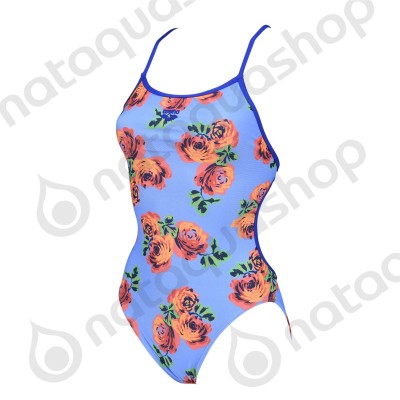 W ROSES LACE BACK ONE PIECE Neon blue/Turquoise