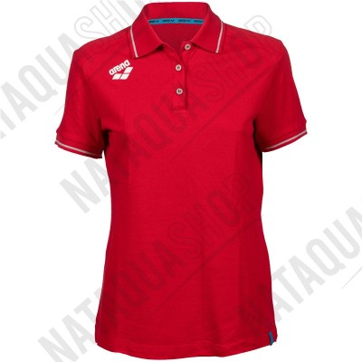 W TEAM SOLID POLOSHIRT COTON - FEMME Rouge
